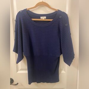 Joseph A Navy Blue Ribbed Sweater Size M